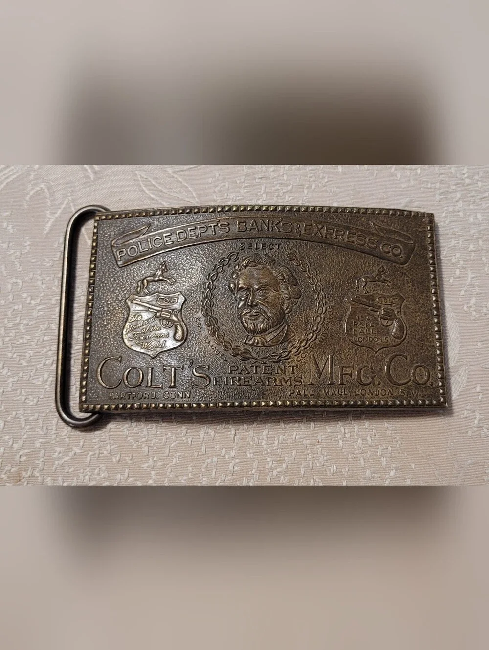 Vintage Colt MFG Police Dept's Banks Tiffany & Co Belt Buckle